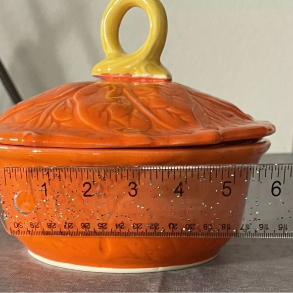 California USA Pottery Casserole Dish #907- Orange - Picture 7 of 12
